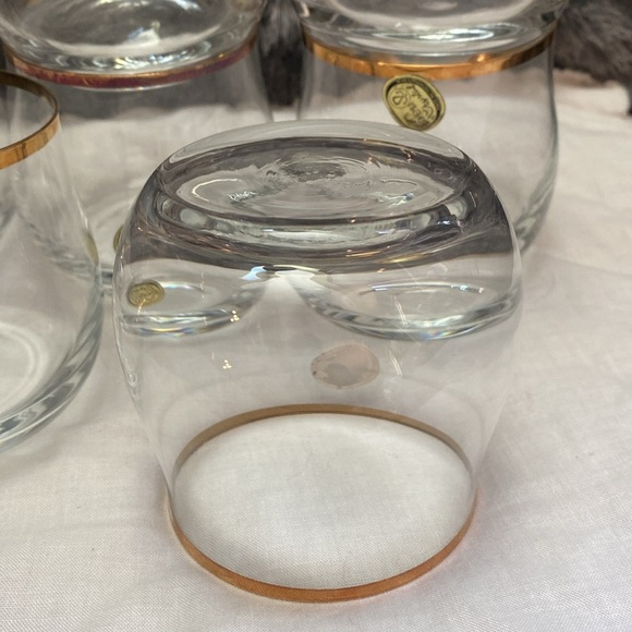 1980 Bohemiam Crysalex Geneva Old Fashion Gold Rim. Whiskey Low Ball Glasses - Picture 8 of 16